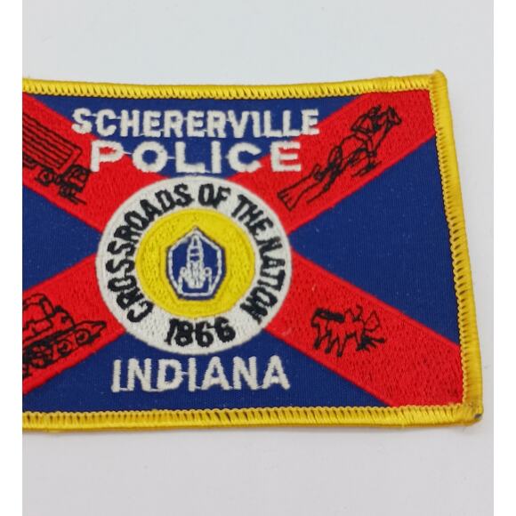 Schererville Indiana Police Patch Crossroads of the Nation 1866 Flag - Picture 3 of 4